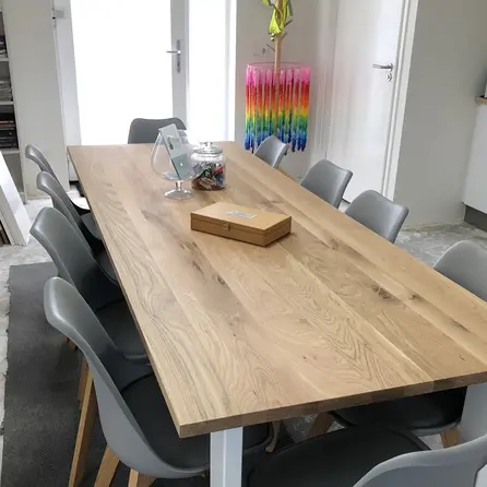 Eiken blad - op maat - 3 cm dik (1-laags) - eiken paneel - rustiek eikenhout - 8-12% KD - voor binnengebruik