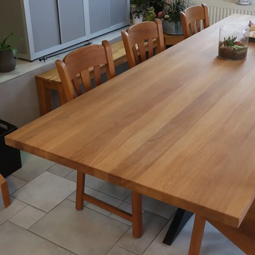 Eiken blad - op maat - 4 cm dik (1-laags) - eiken paneel - foutvrij eikenhout - 8-12% KD - voor binnengebruik Eiken blad - op maat - 4 cm dik (1-laags) - eiken paneel - foutvrij eikenhout - 8-12% KD - voor binnengebruik