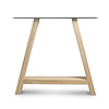 Eiken A-poot SET (2 stuks) 10x4 cm - 72 cm hoog - 76-78 cm breed - A-tafelpoot 12% KD Europees eikenhout