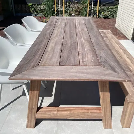 Padoek tuintafel - Elegant - 2,1 cm dik - hardhout buitentafel van padouk (onbehandeld)