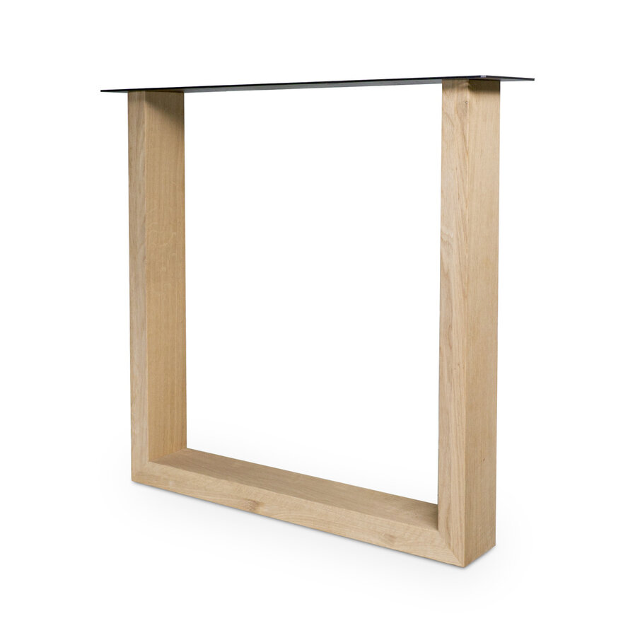 Eiken U-poot SET (2 stuks) 10x4 cm - 72 cm hoog - 70 cm breed onderzijde - 78 cm breed bovenzijde - U-tafelpoot 12% KD Europees eikenhout Eiken U-poot SET (2 stuks) 10x4 cm - 72 cm hoog - 70 cm breed onderzijde - 78 cm breed bovenzijde - U-tafelpoot 12% KD Europees eikenhout