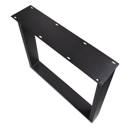 Zwarte U-poten (set) - staal / ijzer - 4x10 cm - hoogte: 72 cm - breedte (montageplaat): 78 cm - tafelpoot metaal zwart gecoat