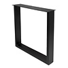 Zwarte U-poten (set) - staal / ijzer - 4x10 cm - hoogte: 72 cm - breedte (montageplaat): 78 cm - tafelpoot metaal zwart gecoat