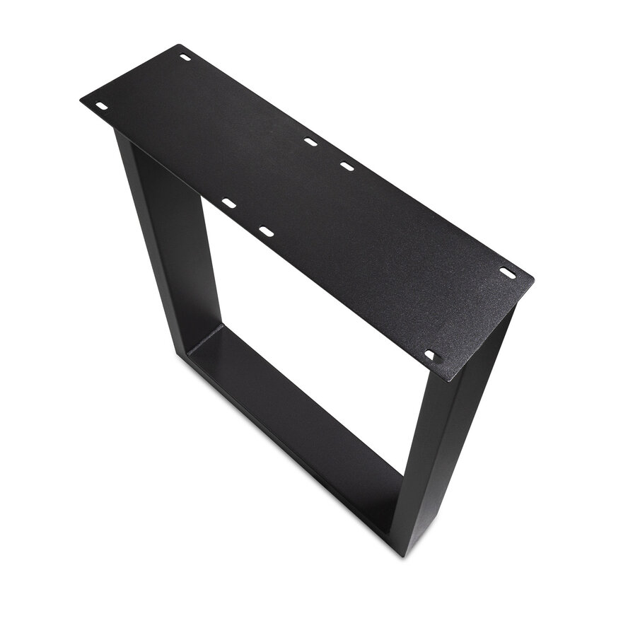 Zwarte U-poten (set) - staal / ijzer - 4x10 cm - hoogte: 72 cm - breedte (montageplaat): 60 cm - tafelpoot metaal zwart gecoat Zwarte U-poten (set) - staal / ijzer - 4x10 cm - hoogte: 72 cm - breedte (montageplaat): 60 cm - tafelpoot metaal zwart gecoat