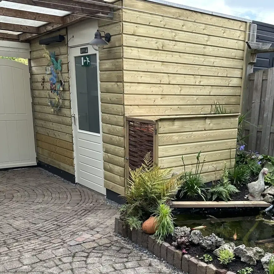 Geïmpregneerd vuren halfhouts rabat - 19x130 mm - geschaafd - halfhoutsrabat - geïmpregneerd vurenhout KD 18-20% Geïmpregneerd vuren halfhouts rabat - 19x130 mm - geschaafd - halfhoutsrabat - geïmpregneerd vurenhout KD 18-20%