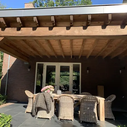 Oude eiken balk - 68x135 mm - rustiek geschaafde kanten - balk voor buiten - verouderd eikenhout AD 20-25%