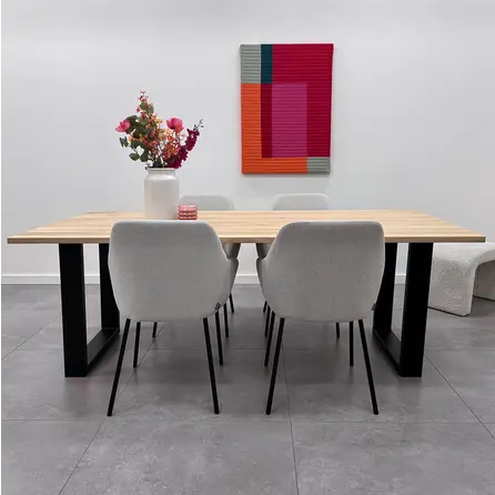 Zwarte U-poten (set) - staal / ijzer - 4x10 cm - hoogte: 72 cm - breedte (montageplaat): 60 cm - tafelpoot metaal zwart gecoat