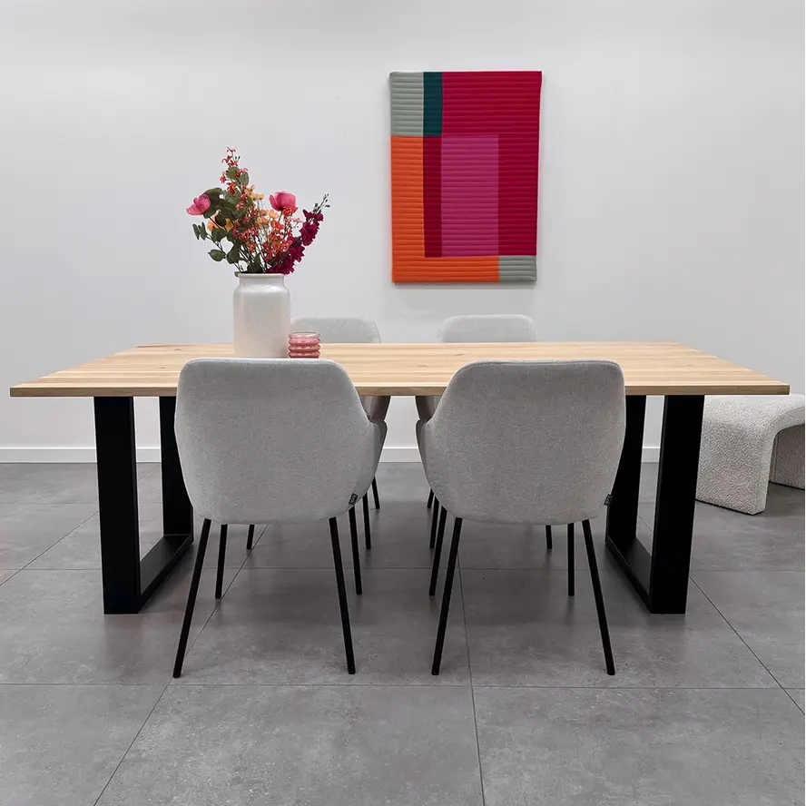 Zwarte U-poten (set) - staal / ijzer - 4x10 cm - hoogte: 72 cm - breedte (montageplaat): 60 cm - tafelpoot metaal zwart gecoat Zwarte U-poten (set) - staal / ijzer - 4x10 cm - hoogte: 72 cm - breedte (montageplaat): 60 cm - tafelpoot metaal zwart gecoat
