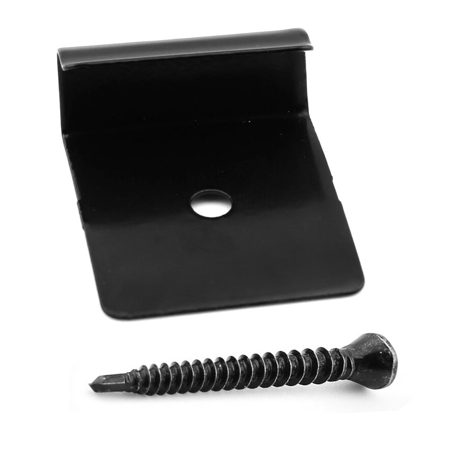 PuraFix rand montageclips RVS - zwart - blinde bevestiging - randmontage - 50 stuks PuraFix rand montageclips RVS - zwart - blinde bevestiging - randmontage - 50 stuks