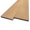 Composiet vlonderplank - hol (niet massief) - cedar look - 23x210 mm - 1 zijde geschaafd / 1 zijde geborsteld (optiek) - terrasplank met blinde bevestiging - houtcomposiet