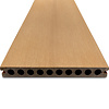 Composiet vlonderplank - hol (niet massief) - cedar look - 23x210 mm - 1 zijde geschaafd / 1 zijde geborsteld (optiek) - terrasplank met blinde bevestiging - houtcomposiet