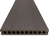 Composiet vlonderplank - hol (niet massief) - antraciet look - 23x210 mm - 1 zijde geschaafd / 1 zijde geborsteld (optiek) - terrasplank met blinde bevestiging - houtcomposiet
