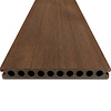 Composiet vlonderplank - hol (niet massief) - ipé look - 23x210 mm - 1 zijde geschaafd / 1 zijde geborsteld (optiek) - terrasplank met blinde bevestiging - houtcomposiet