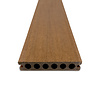 Composiet vlonderplank - hol (niet massief) - teak look - 23x138 mm - 1 zijde geschaafd / 1 zijde geborsteld (optiek) - terrasplank met blinde bevestiging - houtcomposiet