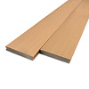 Composiet vlonderplank - cedar look - 23x138 mm - 1 zijde geschaafd / 1 zijde geborsteld (optiek) - terrasplank met blinde bevestiging - houtcomposiet