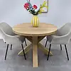 Eiken dubbele kruispoot 10x10 cm - 72 cm hoog - 80x80 cm - Rustiek licht geborsteld - Dubbele X tafelpoot - 12% KD Europees eikenhout