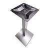 Gietijzeren statafel onderstel vierkant RVS look - op voet - 8x8 cm - 108 cm hoog - 40x40 cm (voet)plaatafmeting - RVS look (glad) gecoat