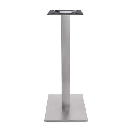 Gietijzeren statafel onderstel vierkant RVS look - op voet - 8x8 cm - 108 cm hoog - 40x40 cm (voet)plaatafmeting - RVS look (glad) gecoat