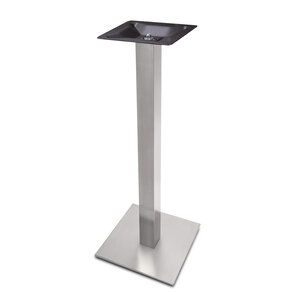 Gietijzeren statafel onderstel vierkant RVS look - 8x8cm - 108 cm hoog - 40x40 cm (voet)plaatafmeting - GECOAT