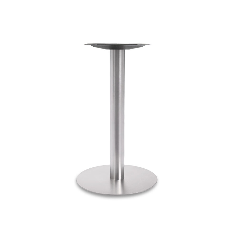 Gietijzeren (horeca)tafel onderstel rond RVS look - op voet - diameter 8 cm - 72 cm hoog - diameter 43 cm (voet)plaatafmeting - RVS look (glad) gecoat Gietijzeren (horeca)tafel onderstel rond RVS look - op voet - diameter 8 cm - 72 cm hoog - diameter 43 cm (voet)plaatafmeting - RVS look (glad) gecoat