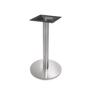Gietijzeren (horeca)tafel onderstel rond RVS look - diameter 8cm - 72 cm hoog - diameter 43 cm (voet)plaatafmeting - GECOAT