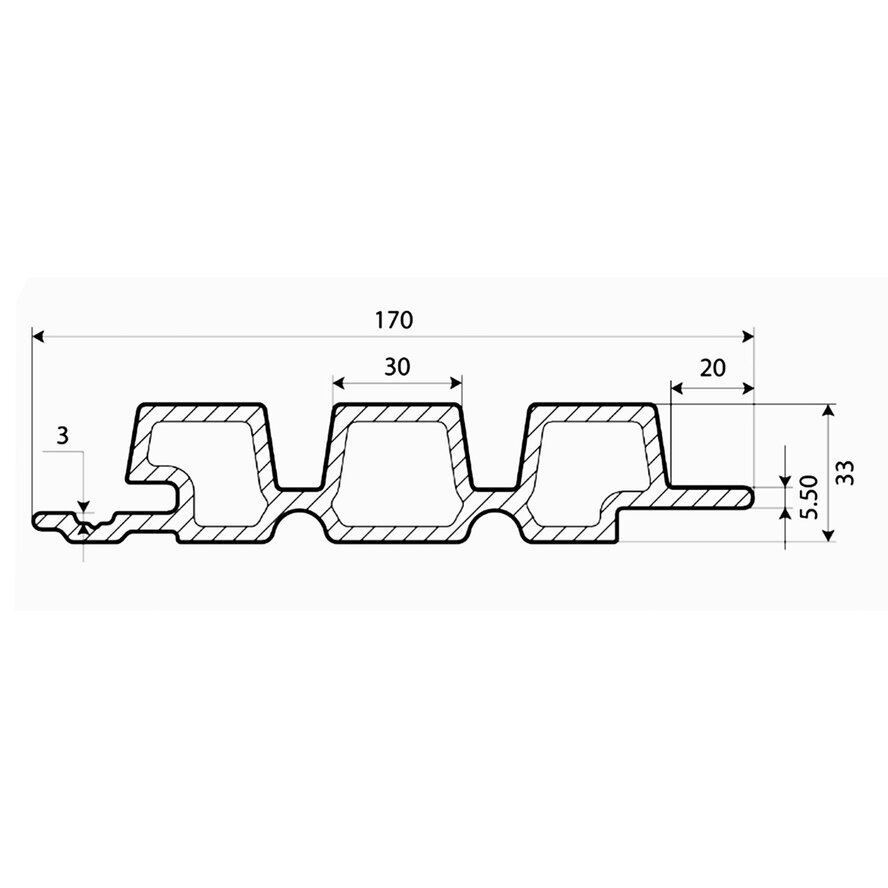 Composiet Deens rabat (hol) - zwart ebben look - 33x140 mm - deensrabat - houtcomposiet Composiet Deens rabat (hol) - zwart ebben look - 33x140 mm - deensrabat - houtcomposiet