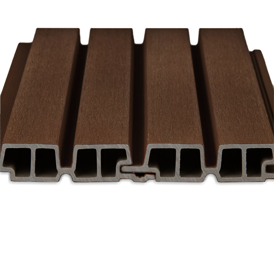 Composiet dubbel blokprofiel (hol) - ipé look - 33x140 mm - blokprofiel - houtcomposiet Composiet dubbel blokprofiel (hol) - ipé look - 33x140 mm - blokprofiel - houtcomposiet