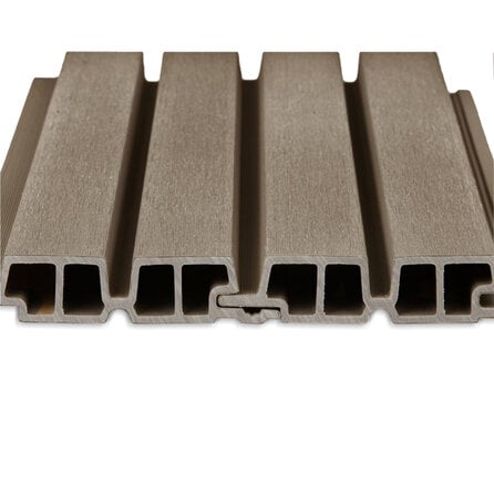 Composiet dubbel blokprofiel (hol) - vergrijsd hout look - 33x140 mm - blokprofiel - houtcomposiet
