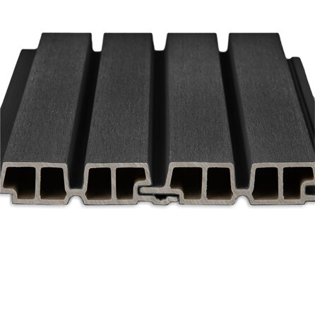 Composiet dubbel blokprofiel (hol) - zwart ebben look - 33x140 mm - blokprofiel - houtcomposiet
