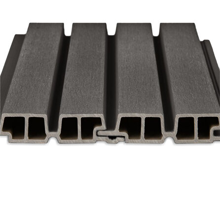 Composiet dubbel blokprofiel (hol) - antraciet look - 33x140 mm - blokprofiel - houtcomposiet
