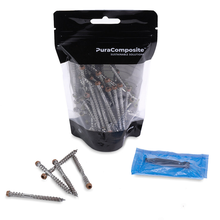PuraFix montageschroeven RVS - diameter: 5 mm - lengte: 60 mm - in kleur gecoate schroefkop - torx 20 -RVS (vlonder)schroeven - grove spoed - 75 stuks PuraFix montageschroeven RVS - diameter: 5 mm - lengte: 60 mm - in kleur gecoate schroefkop - torx 20 -RVS (vlonder)schroeven - grove spoed - 75 stuks