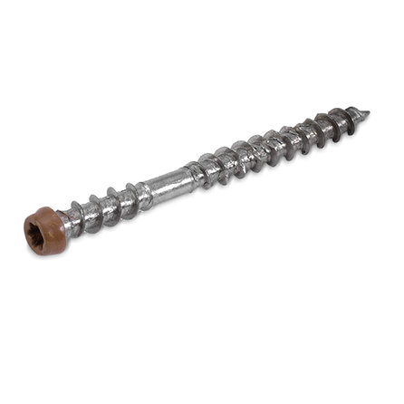 PuraFix montageschroeven RVS - diameter: 5 mm - lengte: 60 mm - in kleur gecoate schroefkop - torx 20 -RVS (vlonder)schroeven - grove spoed - met snijpunt - 75 stuks