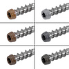 PuraFix montageschroeven RVS - diameter: 5 mm - lengte: 60 mm - in kleur gecoate schroefkop - torx 20 -RVS (vlonder)schroeven - grove spoed - met snijpunt - 75 stuks