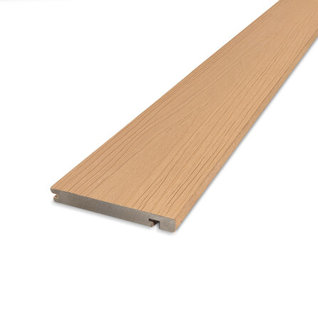 Composiet randplank - cedar look - 23x138 mm - geborsteld (optiek) - eindplank / dekrandplank met blinde bevestiging - houtcomposiet