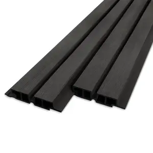 Composiet dubbel blokprofiel (hol) - zwart ebben look - 33x140 mm