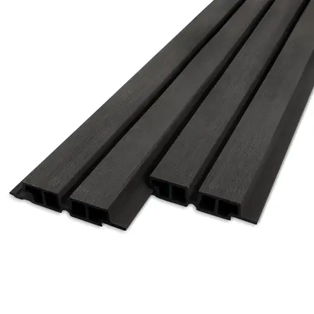 Composiet dubbel blokprofiel (hol) - zwart ebben look - 33x140 mm - blokprofiel - houtcomposiet