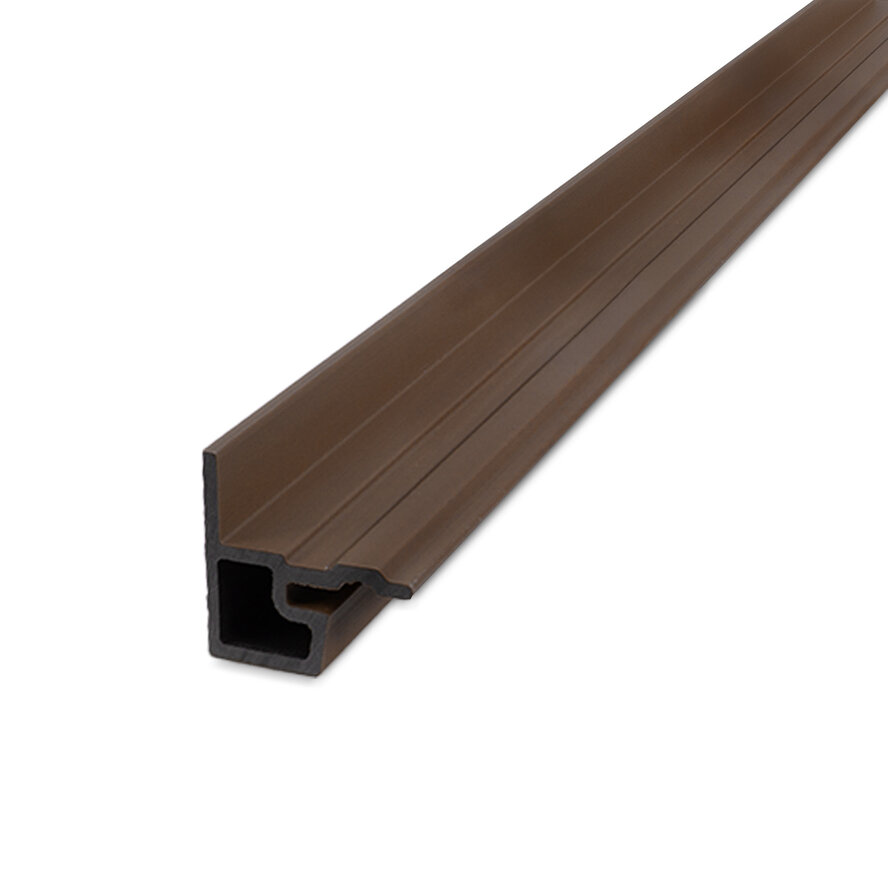 Composiet eindprofiel - ipé kleur - 58x58 mm - randprofiel houtcomposiet Composiet eindprofiel - ipé kleur - 58x58 mm - randprofiel houtcomposiet
