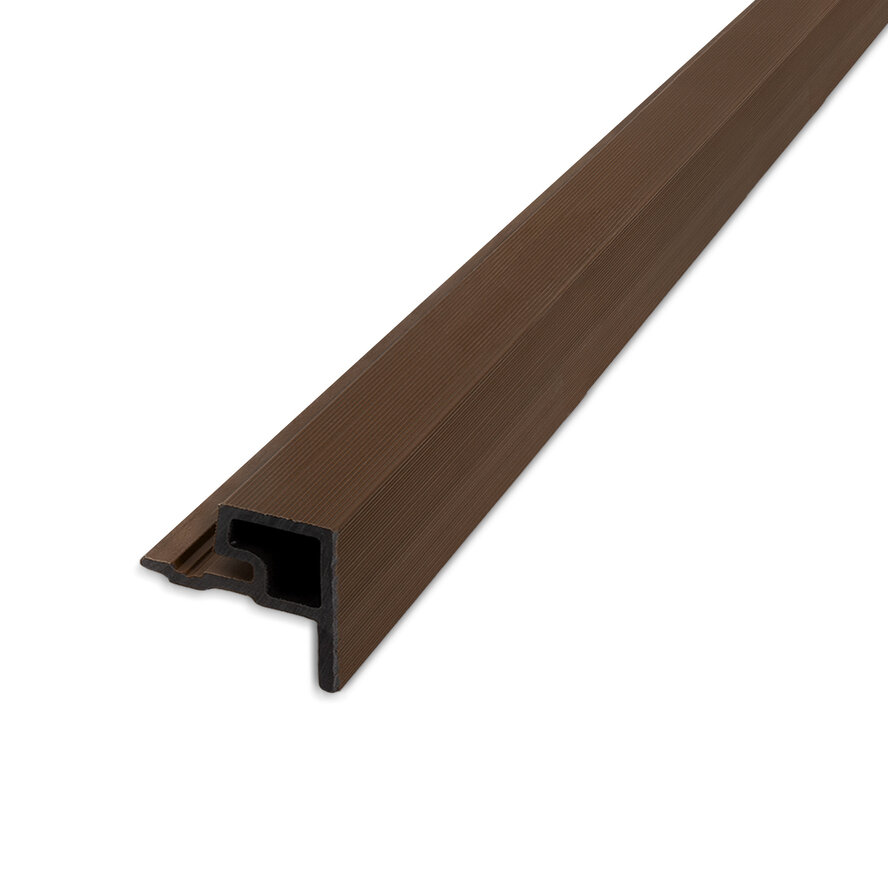 Composiet eindprofiel - ipé kleur - 58x58 mm - randprofiel houtcomposiet Composiet eindprofiel - ipé kleur - 58x58 mm - randprofiel houtcomposiet