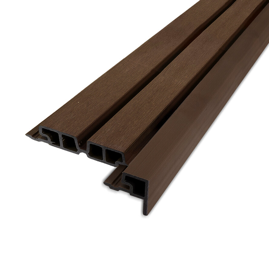 Composiet eindprofiel - ipé kleur - 58x58 mm - randprofiel houtcomposiet Composiet eindprofiel - ipé kleur - 58x58 mm - randprofiel houtcomposiet
