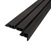 Composiet eindprofiel - zwart - 58x58 mm - randprofiel  houtcomposiet