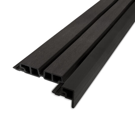 Composiet eindprofiel - zwart - 58x58 mm - randprofiel  houtcomposiet