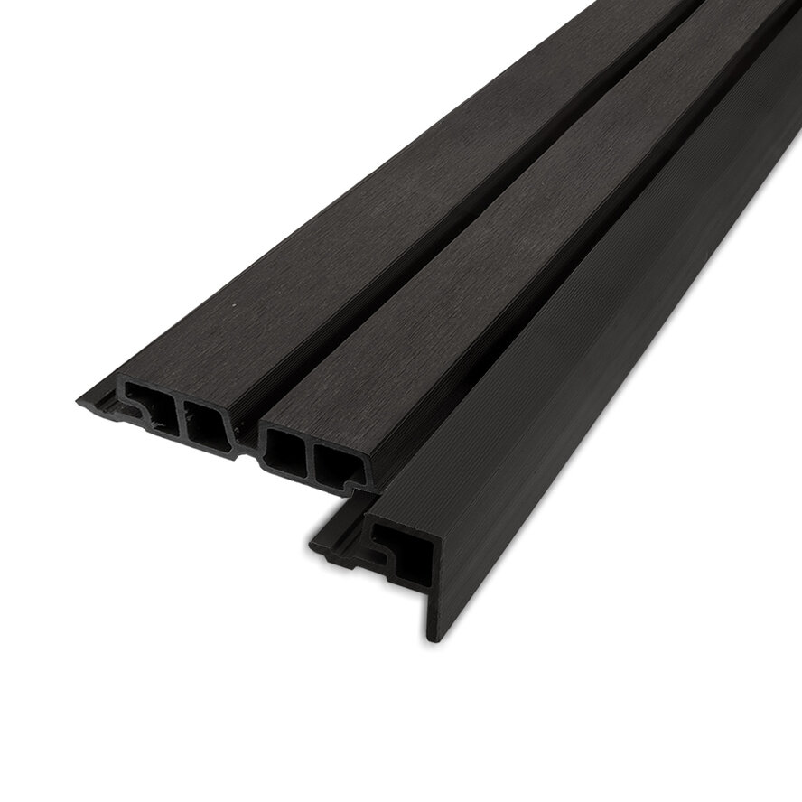 Composiet eindprofiel - zwart - 58x58 mm - randprofiel houtcomposiet Composiet eindprofiel - zwart - 58x58 mm - randprofiel houtcomposiet
