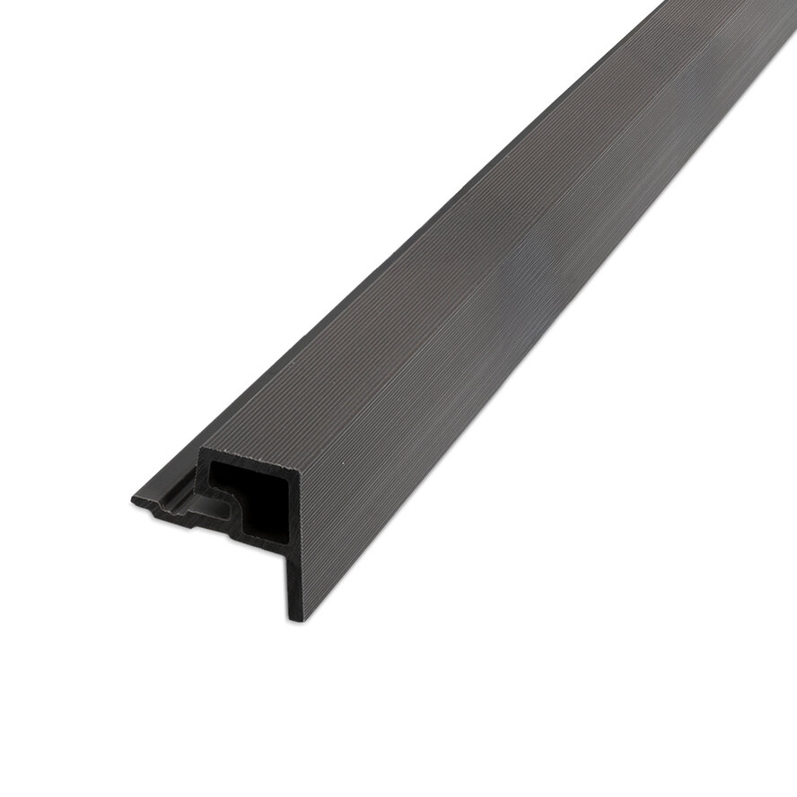 Composiet eindprofiel - antraciet - 58x58 mm - randprofiel houtcomposiet Composiet eindprofiel - antraciet - 58x58 mm - randprofiel houtcomposiet