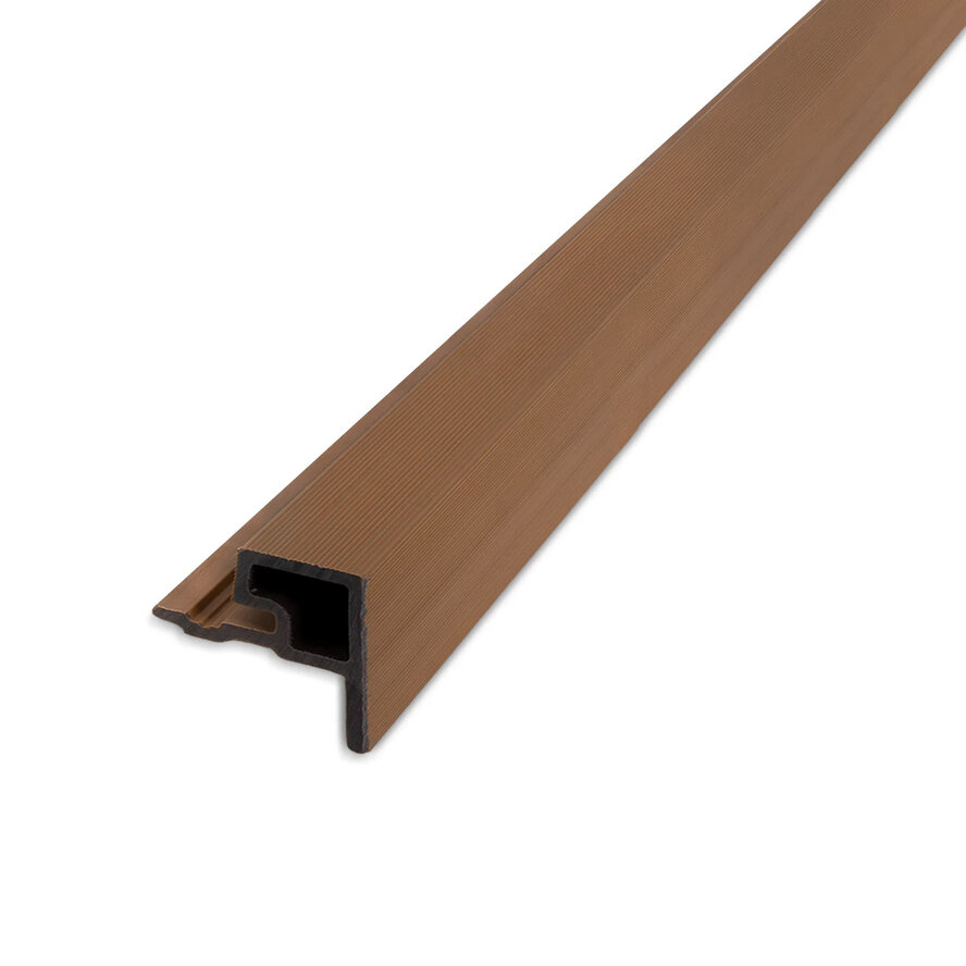 Composiet eindprofiel - teak kleur - 58x58 mm - randprofiel houtcomposiet Composiet eindprofiel - teak kleur - 58x58 mm - randprofiel houtcomposiet