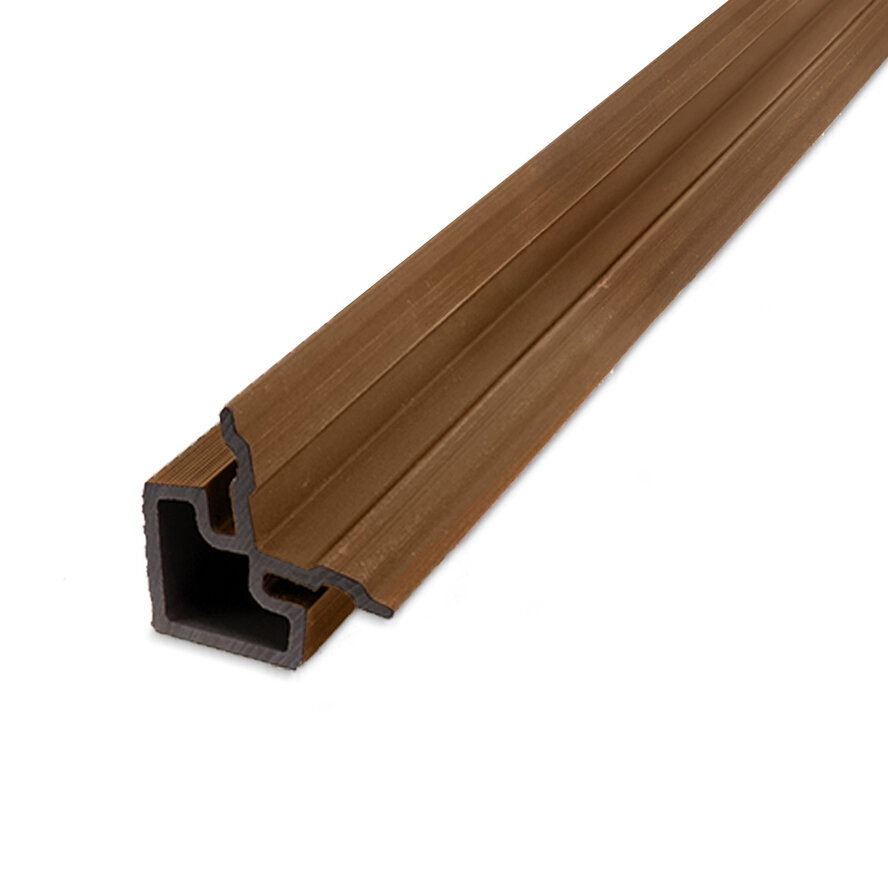 Composiet hoekprofiel - teak kleur - 67x67 mm - hoek afwerkprofiel houtcomposiet Composiet hoekprofiel - teak kleur - 67x67 mm - hoek afwerkprofiel houtcomposiet