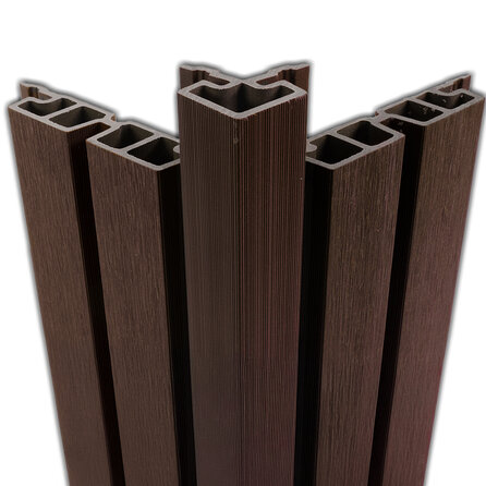 Composiet hoekprofiel - teak kleur - 67x67 mm - hoek afwerkprofiel  houtcomposiet