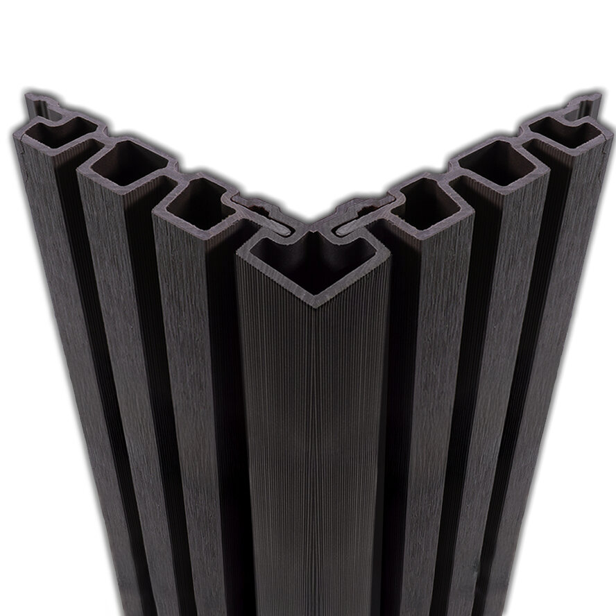 Composiet hoekprofiel - teak kleur - 67x67 mm - hoek afwerkprofiel houtcomposiet Composiet hoekprofiel - teak kleur - 67x67 mm - hoek afwerkprofiel houtcomposiet