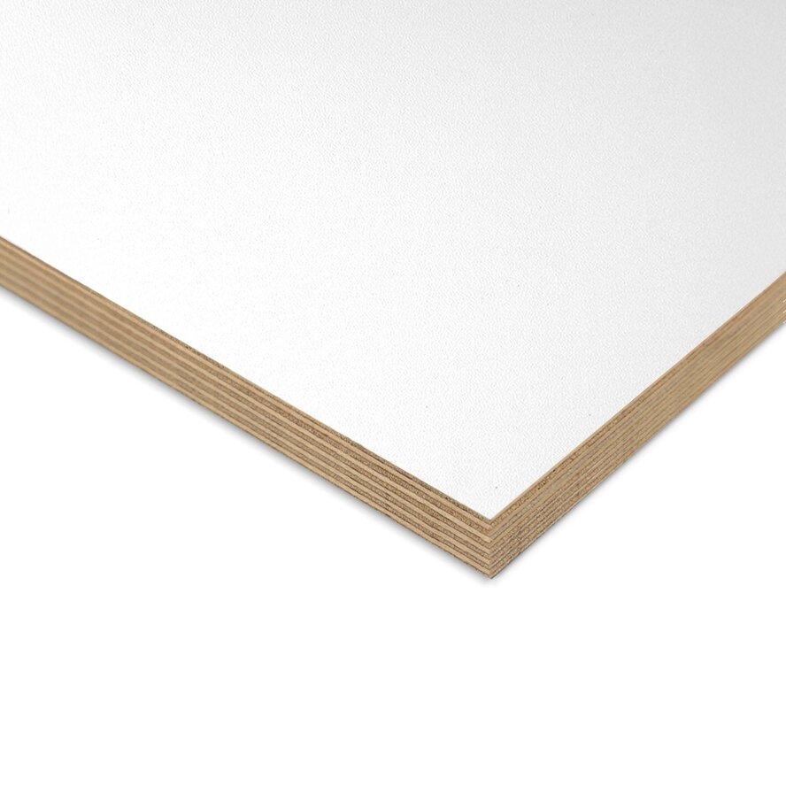 Wit berken multiplex (melamine) - RAL 9016 - 15 mm dik - melamine plaat - Melaply Wit berken multiplex (melamine) - RAL 9016 - 15 mm dik - melamine plaat - Melaply