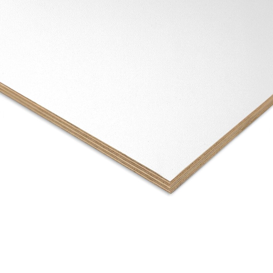 Wit berken multiplex (melamine) - RAL 9016 - 9 mm dik - melamine plaat - Melaply Wit berken multiplex (melamine) - RAL 9016 - 9 mm dik - melamine plaat - Melaply