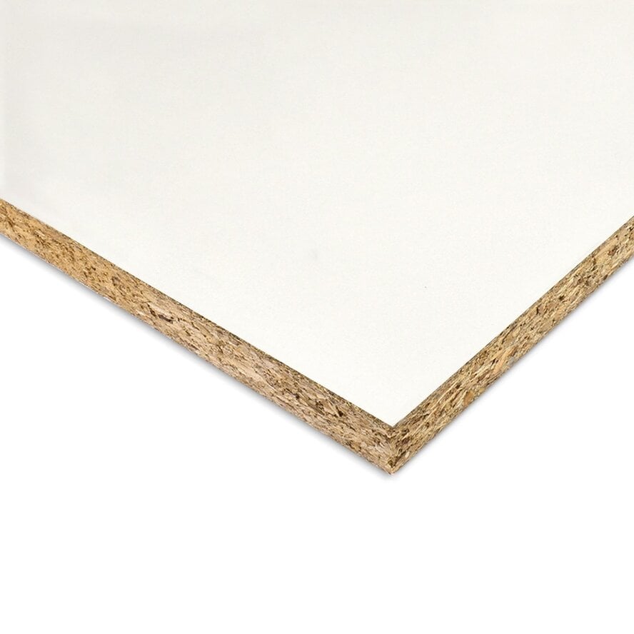 Wit spaanplaat (melamine) - 18 mm dik - meubelpaneel wit Wit spaanplaat (melamine) - 18 mm dik - meubelpaneel wit